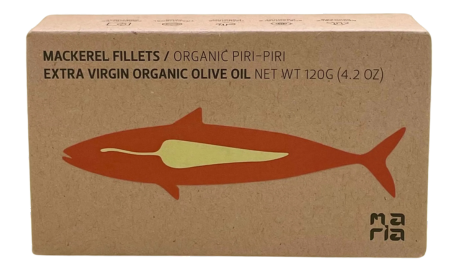 MACKEREL FILLETS IN ORGANIC piri piri EXTRA VIRGIN OLIVE OIL
