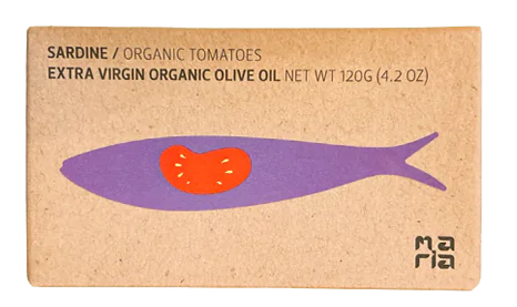 SARDINE IN ORGANIC TOMATOES AND EXTRA VIRGIN OLIVE OIL